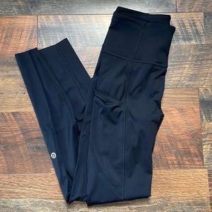 NWOT Lululemon Fast And Free Black Leggings